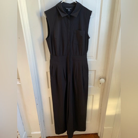 Athleta Brooklyn Heights Wide Leg Jumpsuit Black Size 6 - Picture 2 of 8